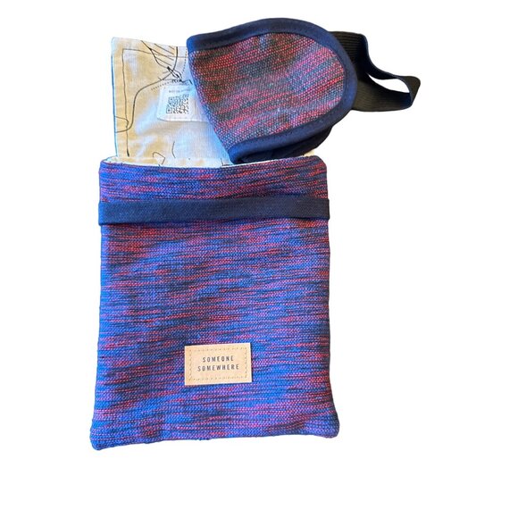 Someone Somewhere Artisan Fabric Pouch with Eye Mask Handmade in Oaxaca - Picture 4 of 6